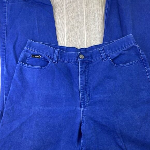 New York Jeans Women's High Waisted Straight Leg Jeans Royal Blue Size 12 - Picture 5 of 11